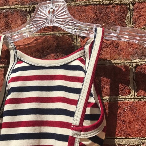 Cream, Red, and Blue Stripe Revolve Capulet Scoop Back Sleeveless Bodysuit - Picture 14 of 15